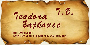 Teodora Bajković vizit kartica